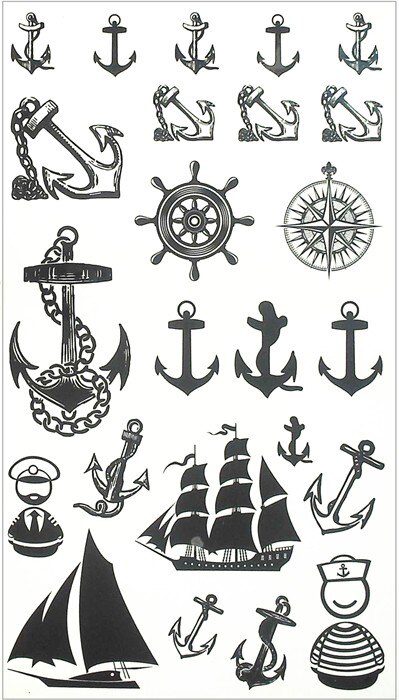 SHNAPIGN Marine Pirate Anchor Temporary Tattoo Body Art Arm Flash Tattoo Stickers 17*10cm Waterproof Fake Henna Painless Sticker