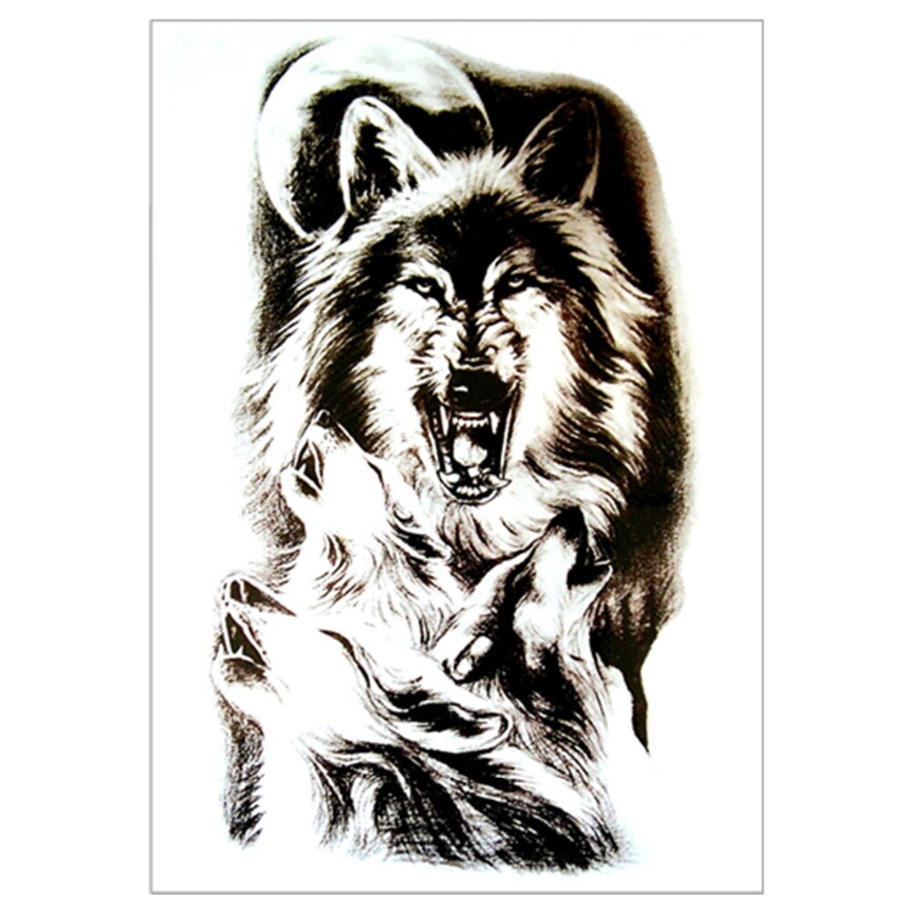 SHNAPIGN Black wolves Temporary Tattoo Body Art Flash Tattoo Stickers 12*20cm Waterproof Henna  Styling Home Decor Wall Sticker