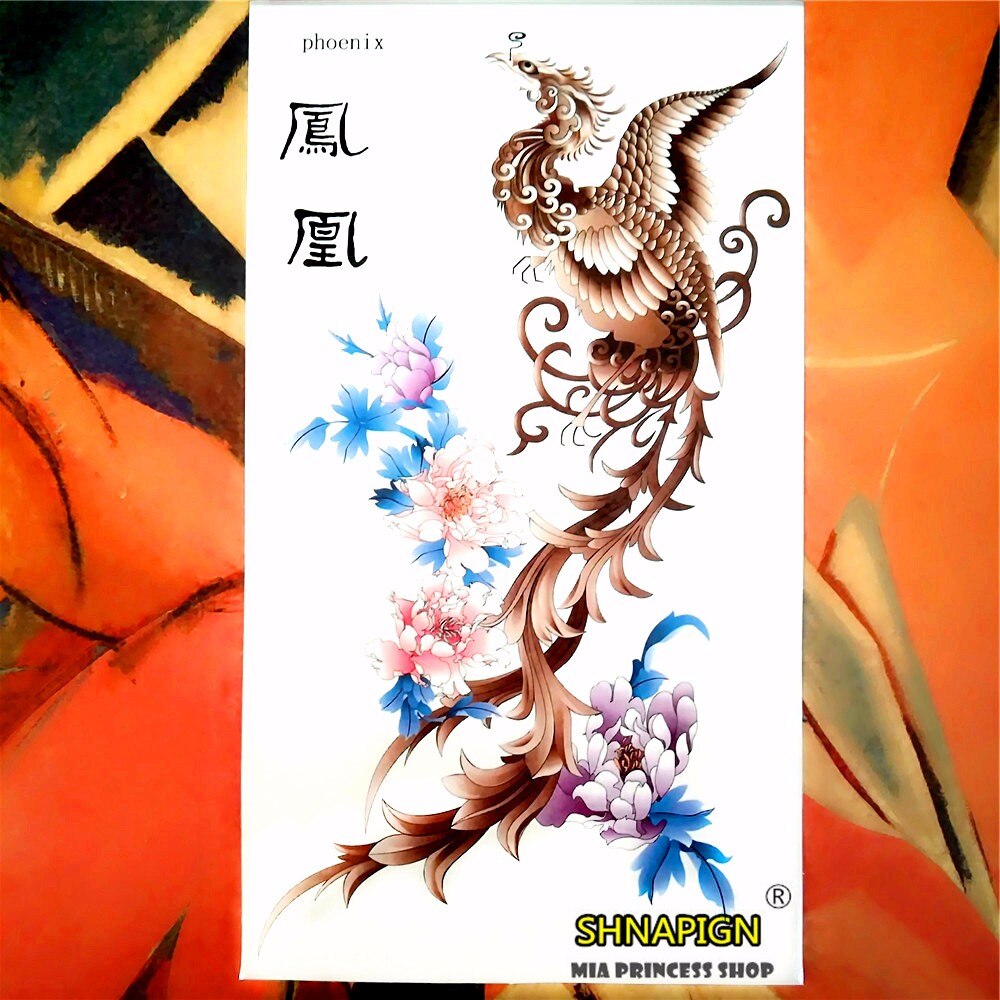 SHNAPIGN The Rising Phoenix Temporary Tattoo Body Art Flash Tattoo Stickers 17*10cm Waterproof Fake Car Styling Wall Sticker