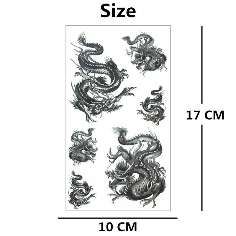 SHNAPIGN Sexy black dragon Temporary Tatoo Body Art Flash Tattoo Stickers 17*10cm Waterproof Fake Tatoo Car Styling Wall Sticker