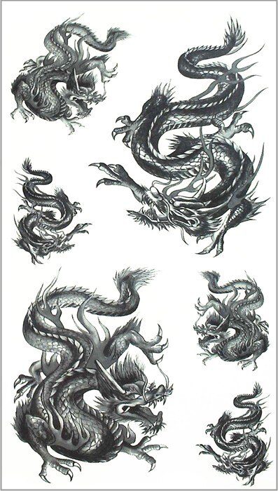 SHNAPIGN Sexy black dragon Temporary Tatoo Body Art Flash Tattoo Stickers 17*10cm Waterproof Fake Tatoo Car Styling Wall Sticker