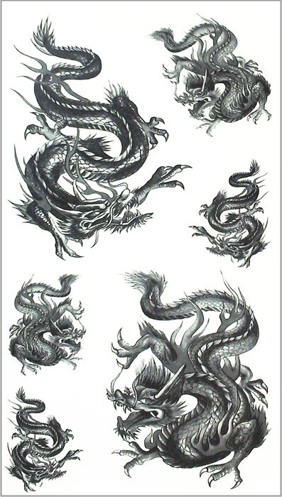 SHNAPIGN Sexy black dragon Temporary Tatoo Body Art Flash Tattoo Stickers 17*10cm Waterproof Fake Tatoo Car Styling Wall Sticker