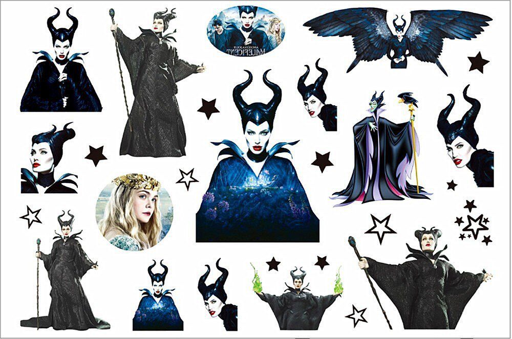 SHNAPIGN Maleficent Sorceress Child Temporary Tattoo Body Art Flash Tattoo Stickers 17*10cm Waterproof Henna Styling Sticker