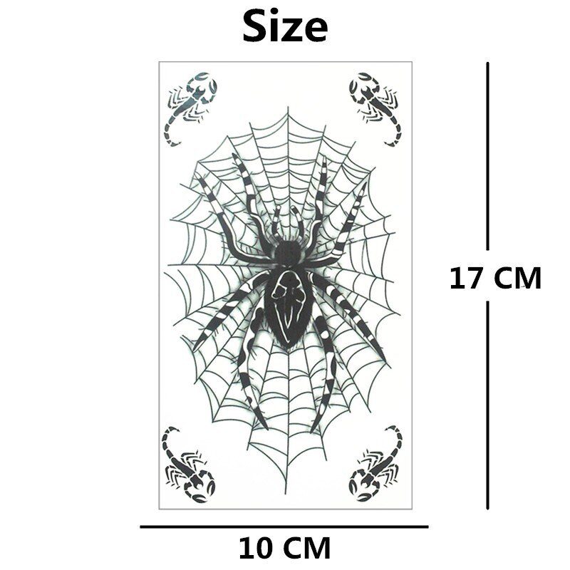 SHNAPIGN Spider Web Designs Temporary Tattoo Body Art Flash Tattoo Stickers 17*10cm Waterproof Fake Car Styling Wall Sticker