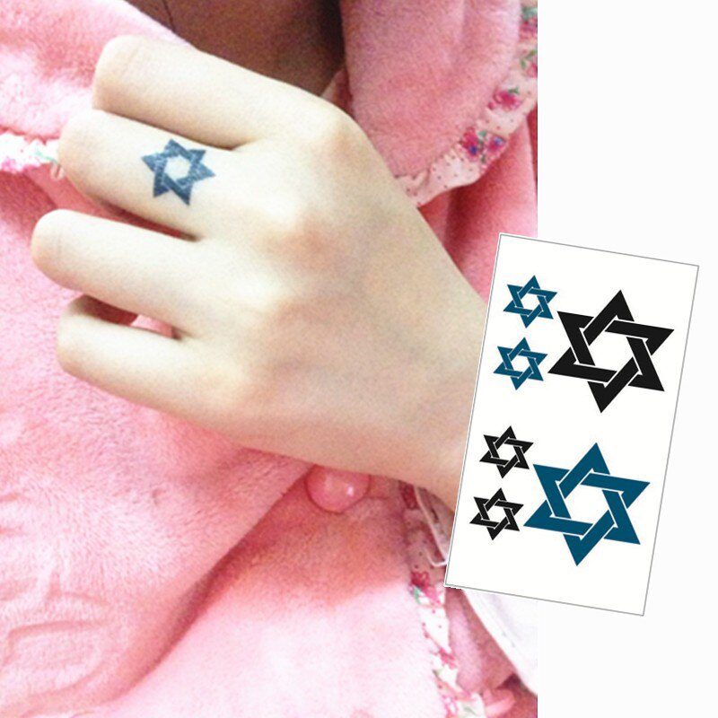 SHNAPIGN Star of David Flash Tattoo Hand Sticker 10.5*6cm Small Waterproof Henna Beauty Temporary Body Sticker Art FREE SHIPPING