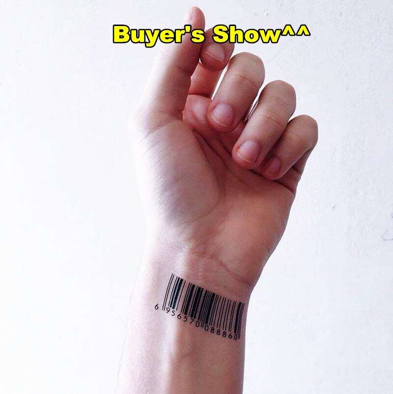 SHNAPIGN Nu Era Matrix Barcode Temporary Tattoo Body Art Flash Tattoo Sticker 17*10cm Waterproof Henna Tatoo Selfie Wall Sticker