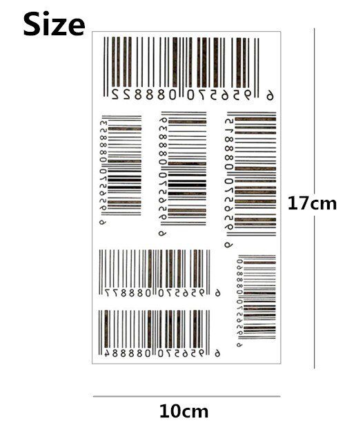 SHNAPIGN Nu Era Matrix Barcode Temporary Tattoo Body Art Flash Tattoo Sticker 17*10cm Waterproof Henna Tatoo Selfie Wall Sticker