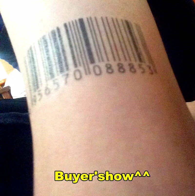 SHNAPIGN Nu Era Matrix Barcode Temporary Tattoo Body Art Flash Tattoo Sticker 17*10cm Waterproof Henna Tatoo Selfie Wall Sticker