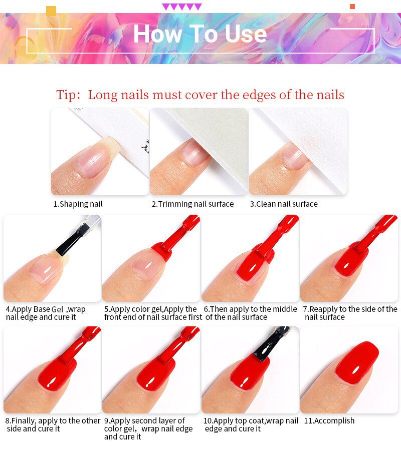 LILYCUTE 7ml Nail Gel Polish Semi Permanent Gel Varnish Base Top Coat UV LED Gel Varnish Soak Off Nail Art Gel Nail Polish