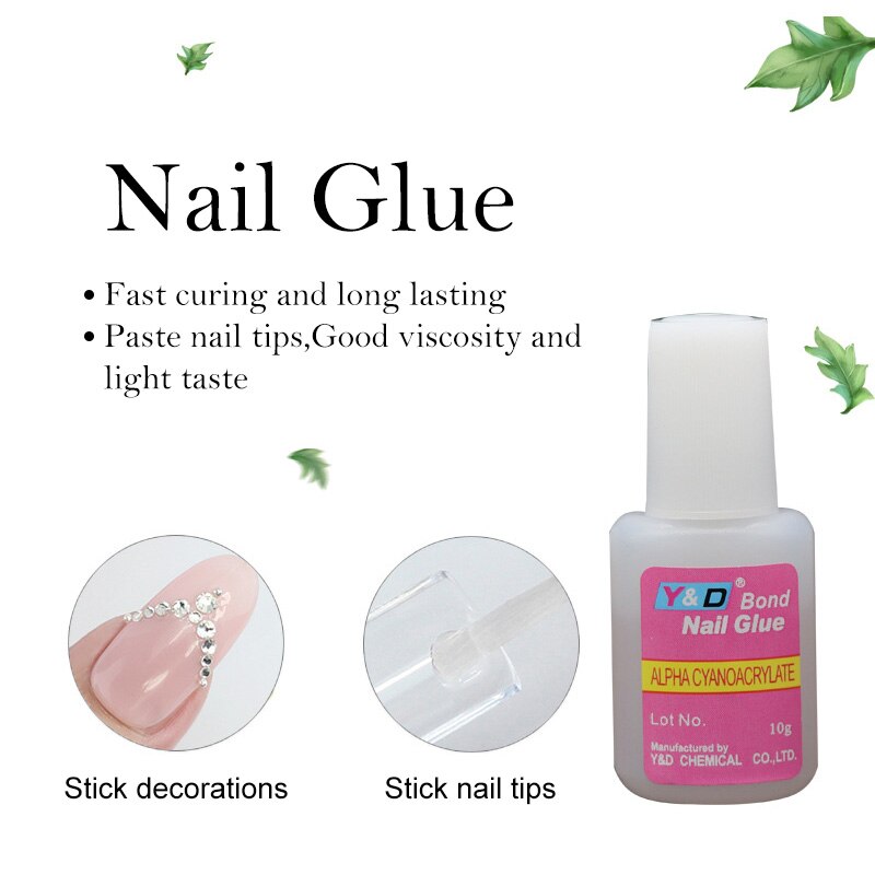 10g Fast Drying Nail Glue for False Nails Glitter Acrylic Nail Rhinestone Decoration Extension Glue Adhensive Nail Care Tool