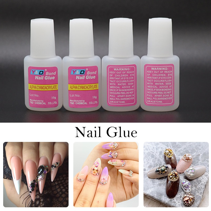 10g Fast Drying Nail Glue for False Nails Glitter Acrylic Nail Rhinestone Decoration Extension Glue Adhensive Nail Care Tool