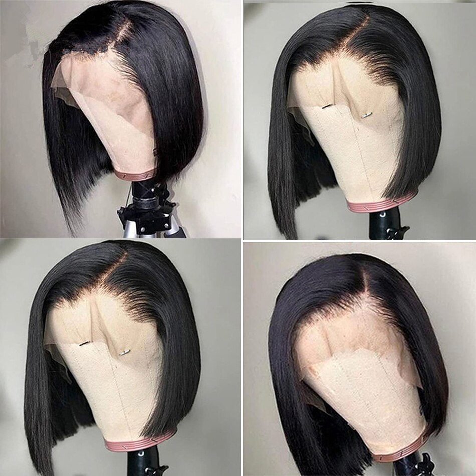 Bob Wig Bone Straight Bob Wig Lace Front Human Hair Wigs For Women HD Transparent Lace Frontal Wig Glueless Wig Human Hair 180%