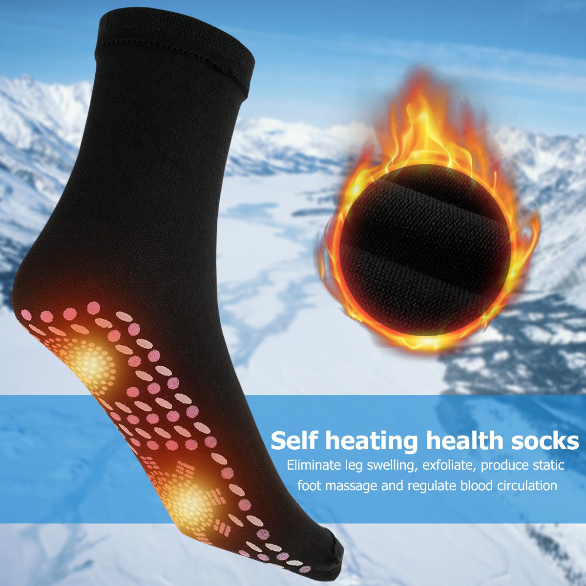 Self-Heating Socks Anti-Fatigue Winter Outdoor Warm Heat Insulated Socks Thermal Socks for Hiking Camping Cycling Skiing