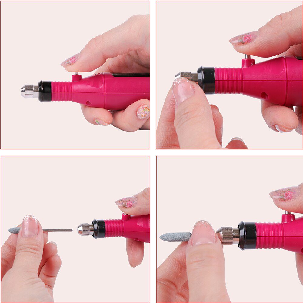 Professional Nail Drill Machine Electric Manicure Milling Cutter Set Nail Files Drill Bits Gel Polish Remover Tools TRHBS-011P-1