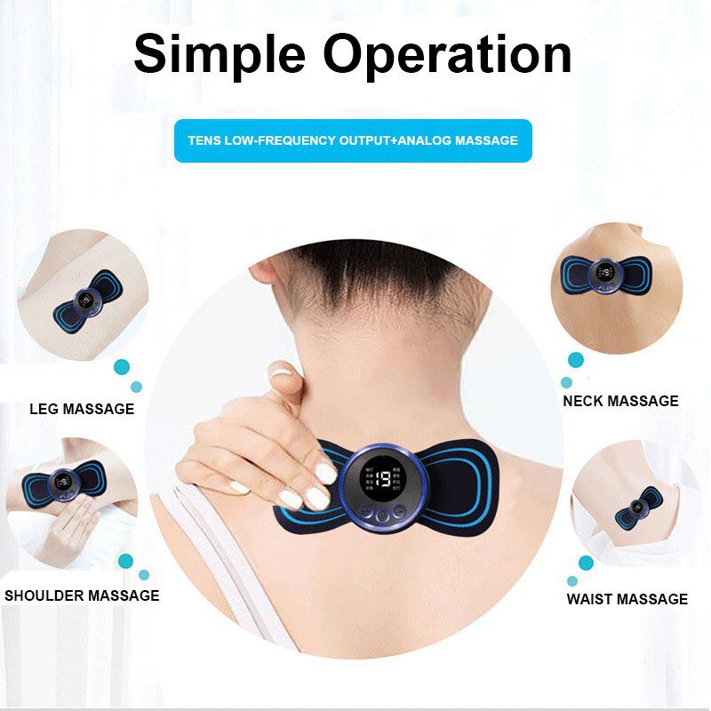 EMS Mini Portable Electric Pulse Neck Massager Cervical Back Muscle Pain Relief Tool Shoulder Leg Body Massage Relax Cushion