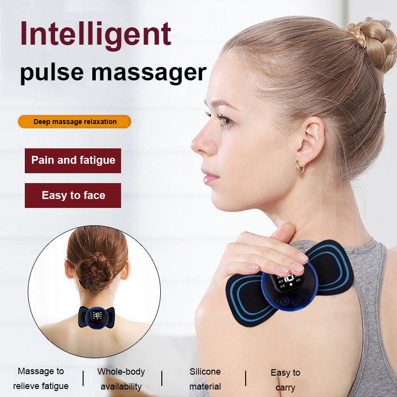EMS Mini Portable Electric Pulse Neck Massager Cervical Back Muscle Pain Relief Tool Shoulder Leg Body Massage Relax Cushion