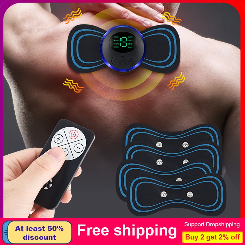 EMS Mini Portable Electric Pulse Neck Massager Cervical Back Muscle Pain Relief Tool Shoulder Leg Body Massage Relax Cushion