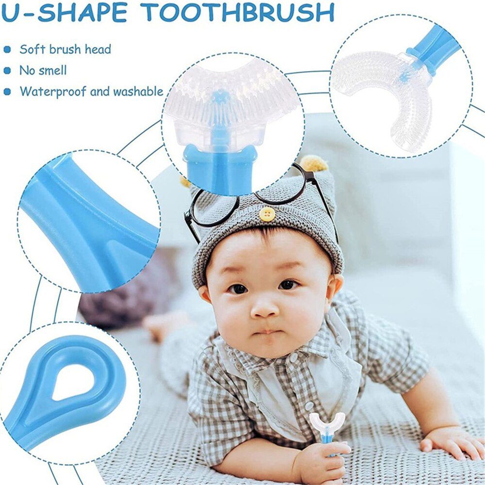 Toothbrush Children 360 Degree U-shaped Child Toothbrush Teethers Brush Silicone Kids Teeth Oral Care Cleaning