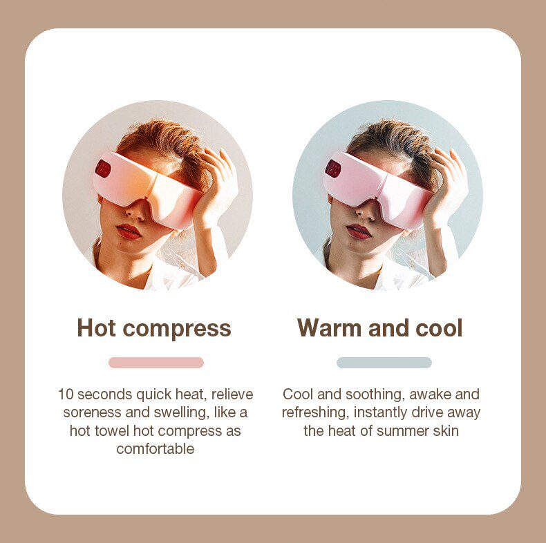 Eye Massager with Heat, Vibration and Bluetooth Music, Smart Massage Eye Mask for Eye Strain, Migraines Relief, Improve Sleep