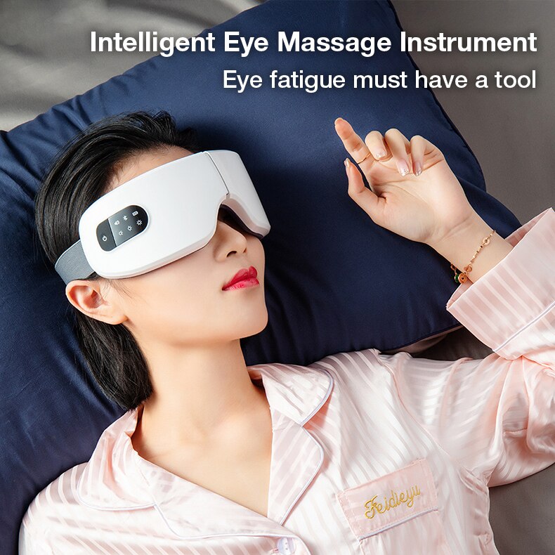 Eye Massager with Heat, Vibration and Bluetooth Music, Smart Massage Eye Mask for Eye Strain, Migraines Relief, Improve Sleep