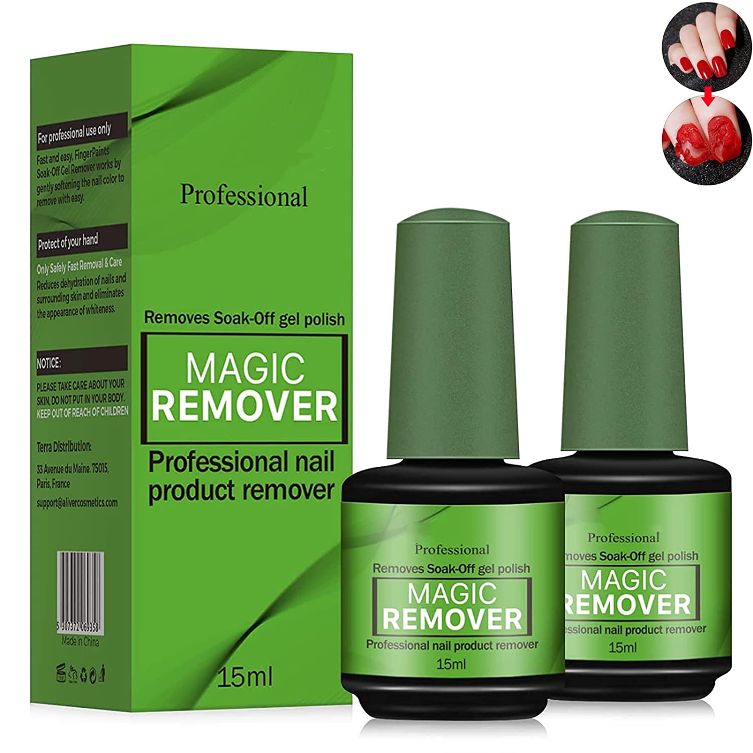 Nail Polish Remover Set ,Soak Off Magic Remover,Gel Nail Polish Remover Quickly Easily Remove Gel Polish In 3-5min Gel Remover