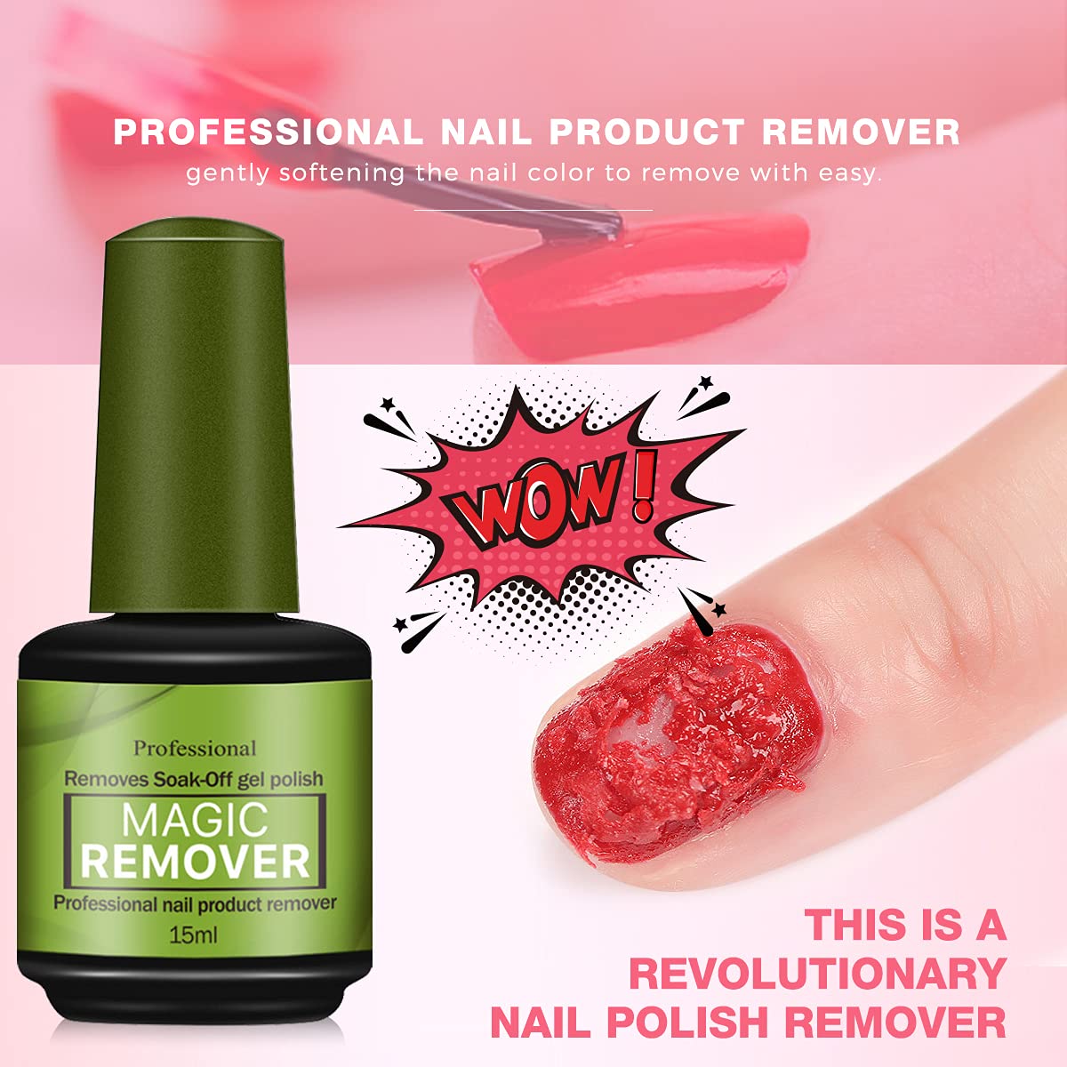 Nail Polish Remover Set ,Soak Off Magic Remover,Gel Nail Polish Remover Quickly Easily Remove Gel Polish In 3-5min Gel Remover