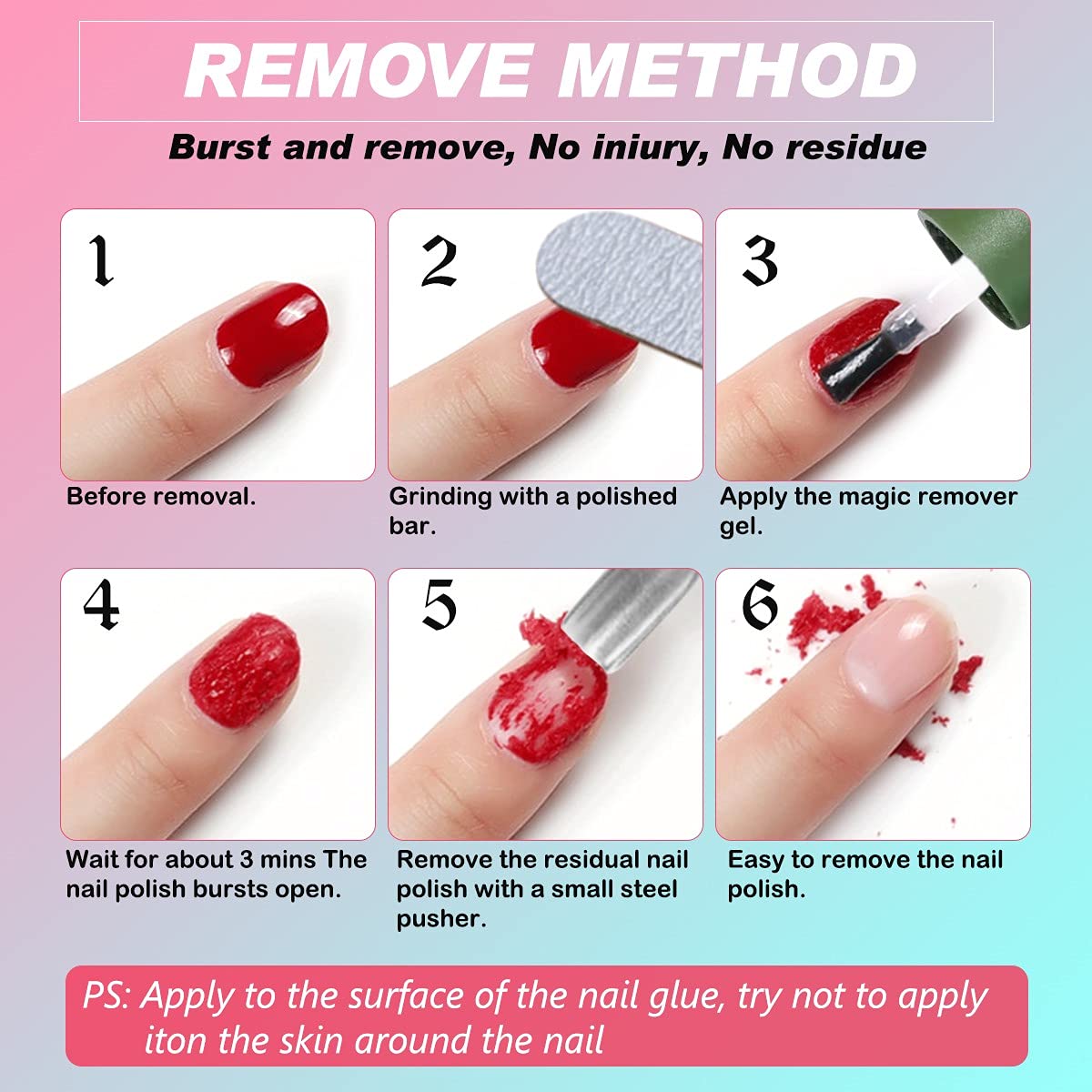 Nail Polish Remover Set ,Soak Off Magic Remover,Gel Nail Polish Remover Quickly Easily Remove Gel Polish In 3-5min Gel Remover