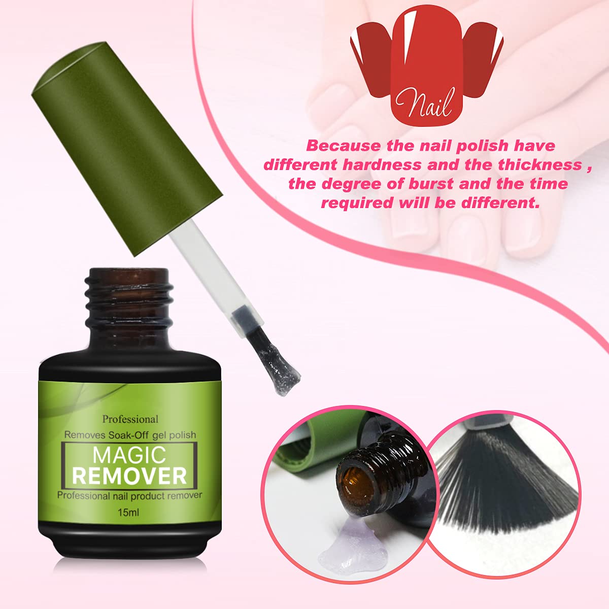 Nail Polish Remover Set ,Soak Off Magic Remover,Gel Nail Polish Remover Quickly Easily Remove Gel Polish In 3-5min Gel Remover