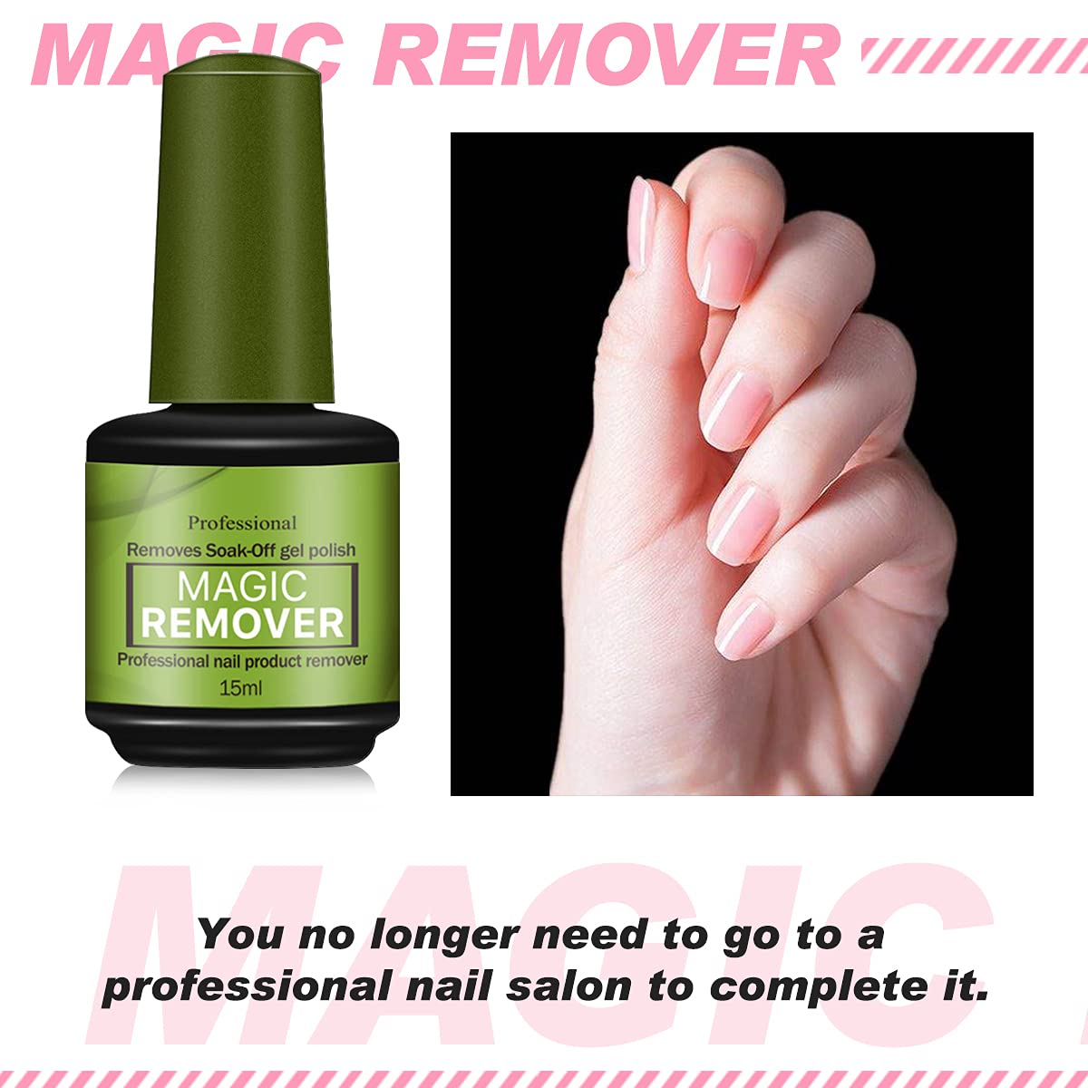 Nail Polish Remover Set ,Soak Off Magic Remover,Gel Nail Polish Remover Quickly Easily Remove Gel Polish In 3-5min Gel Remover