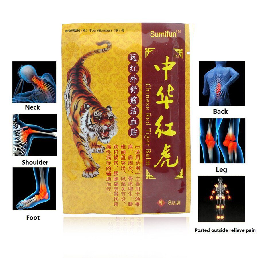 8Pcs Tiger Balm Plaster Hot Back Pain Patch Creatine Muscle Pains and Articular Arthritis Joint Knee Medical Plaster Health Care