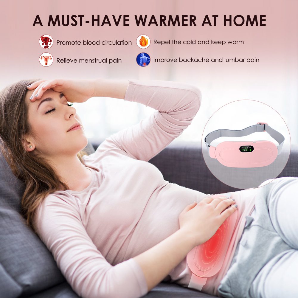 Wireless Warm Palace Belt With LCD Display Heating Pad Relieve Lady Menstrual Pain Hot Compress Massager Electric Waist Device