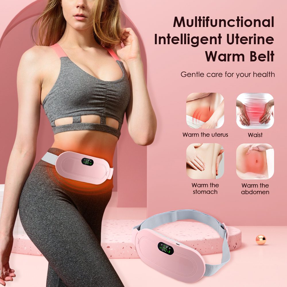 Wireless Warm Palace Belt With LCD Display Heating Pad Relieve Lady Menstrual Pain Hot Compress Massager Electric Waist Device