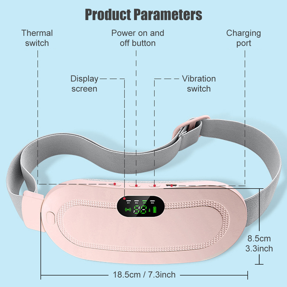 Wireless Warm Palace Belt With LCD Display Heating Pad Relieve Lady Menstrual Pain Hot Compress Massager Electric Waist Device