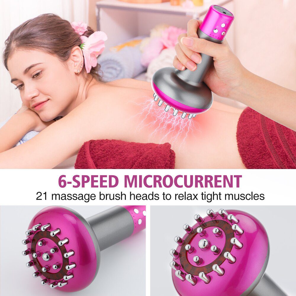 Electric Lymphatic Drainage Machine Meridian Body Massage Brush Microcurrent Anti Cellulite Guasha Physiotherapy Apparatus