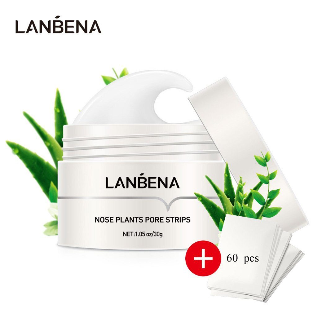 LANBENA New Style Blackhead Remover Nose Mask Pore Strip Blackhead Peeling Mask Deep Cleansing Skin Care With 60Pcs Paper