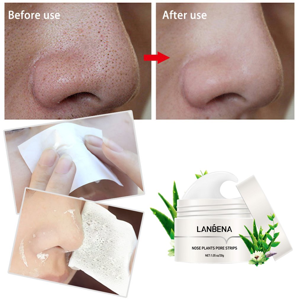 LANBENA New Style Blackhead Remover Nose Mask Pore Strip Blackhead Peeling Mask Deep Cleansing Skin Care With 60Pcs Paper