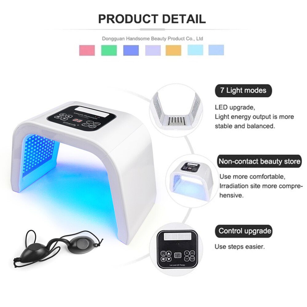 7-color PDT LED photon heating threatens face and body facial mask machine salon for household skin rejuvenation and acne skin c