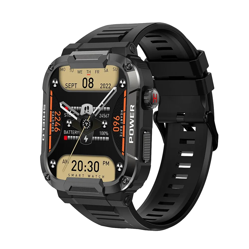 MELANDA 1.85 Outdoor Military Smart Watch Men Bluetooth Call Smartwatch For Xiaomi Android IOS Ip68 Waterproof Ftiness Watches