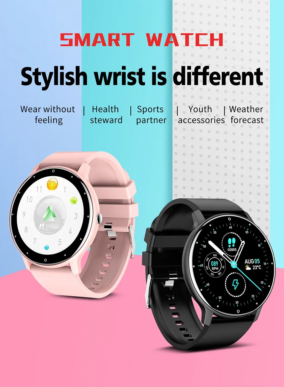 LIGE Smart Watch Men Women Full Touch Screen Sport Fitness Watch Man IP67 Waterproof Bluetooth For Android IOS Smartwatch Men