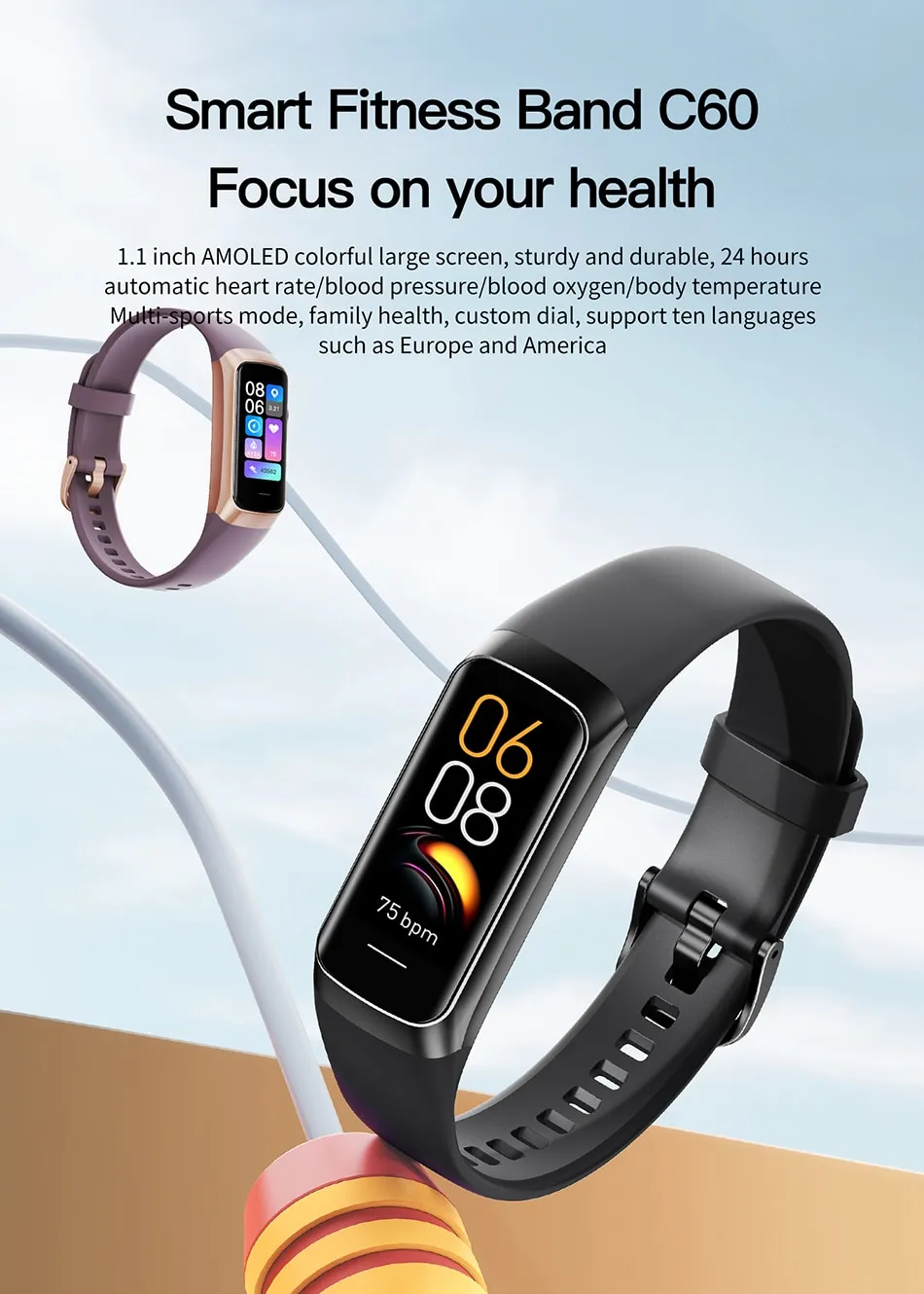 LIGE Amoled Smart Watch Men 2023 Smart Band Women Heart Rate Blood Smartwartch Waterproof Smart Bracelet Sport Fitness Tracker