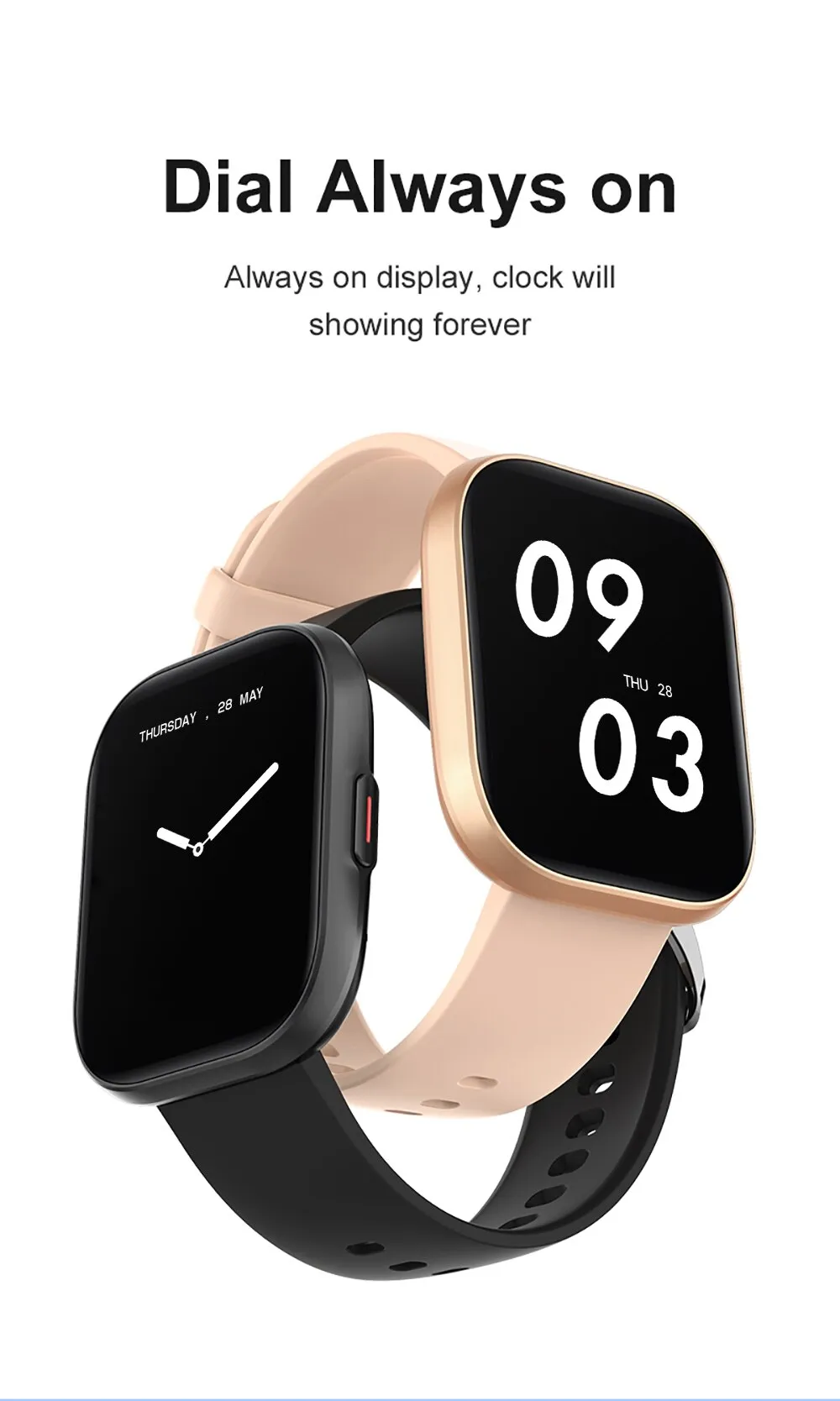 COLMI P68 Smartwatch 2.04'' AMOLED Screen 100 Sports Modes 7 Day Battery Life Support Always On Display Smart Watch Men Women
