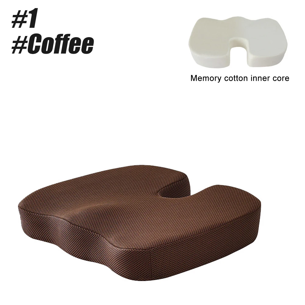 Travel Coccyx Seat Cushion Memory Foam U-Shaped Pillow for Chair Cushion Pad Car Office Hip Support Massage Orthopedic Pillow