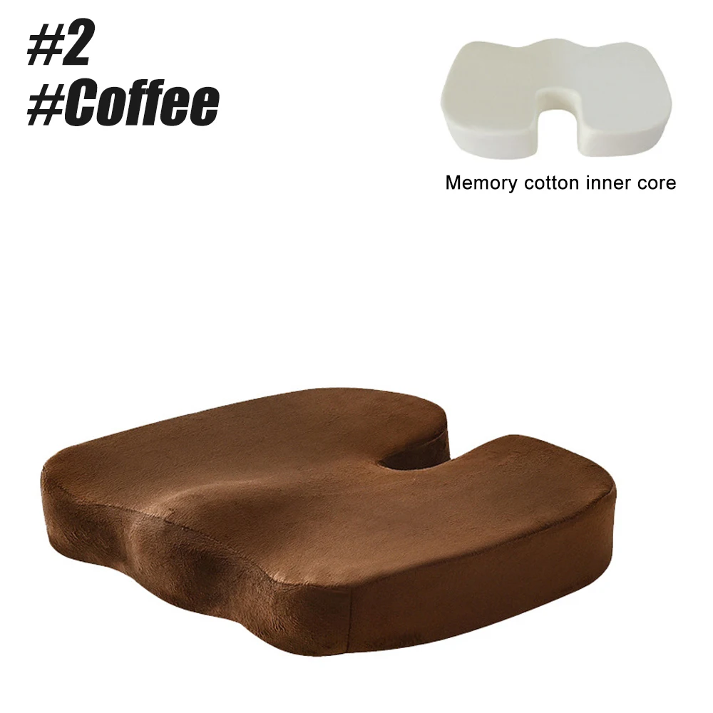 Travel Coccyx Seat Cushion Memory Foam U-Shaped Pillow for Chair Cushion Pad Car Office Hip Support Massage Orthopedic Pillow