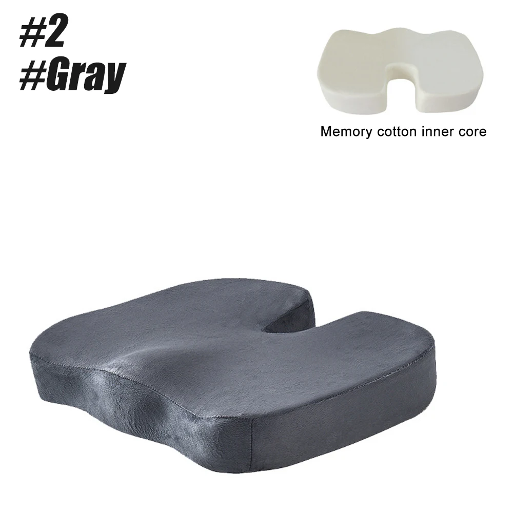 Travel Coccyx Seat Cushion Memory Foam U-Shaped Pillow for Chair Cushion Pad Car Office Hip Support Massage Orthopedic Pillow