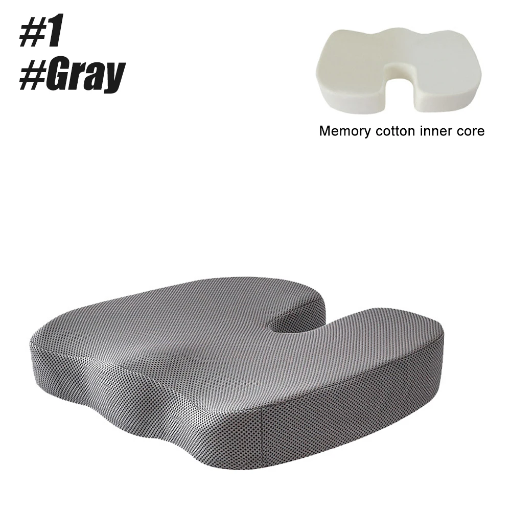 Travel Coccyx Seat Cushion Memory Foam U-Shaped Pillow for Chair Cushion Pad Car Office Hip Support Massage Orthopedic Pillow