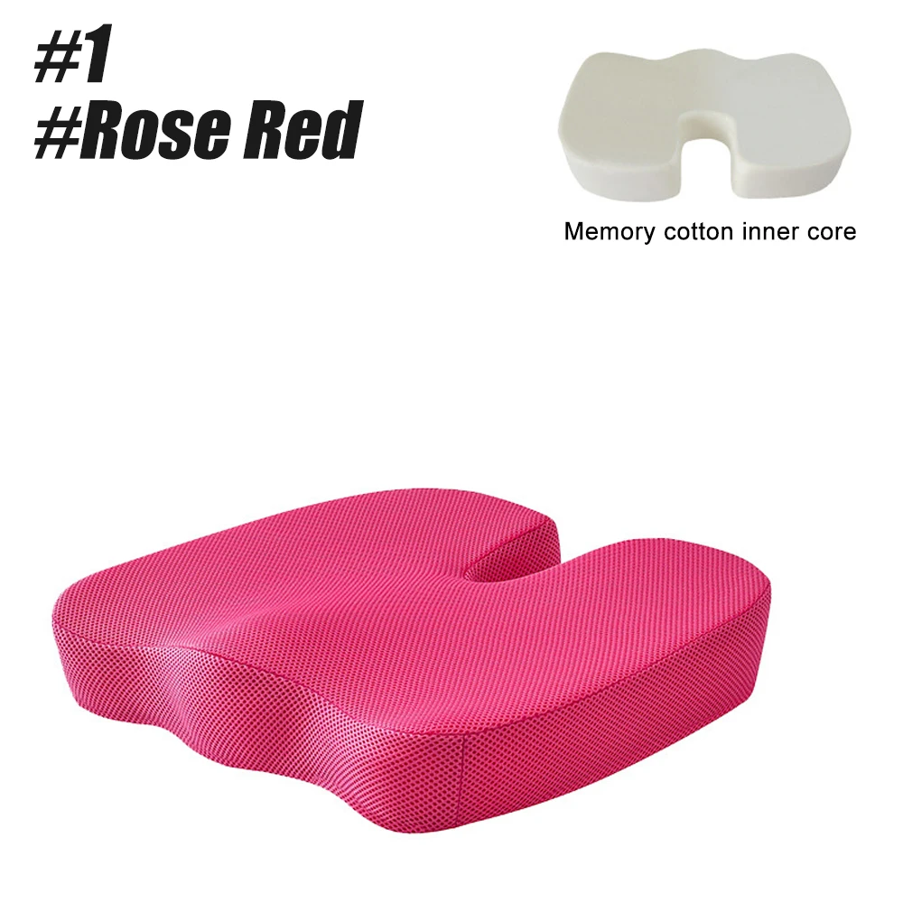 Travel Coccyx Seat Cushion Memory Foam U-Shaped Pillow for Chair Cushion Pad Car Office Hip Support Massage Orthopedic Pillow