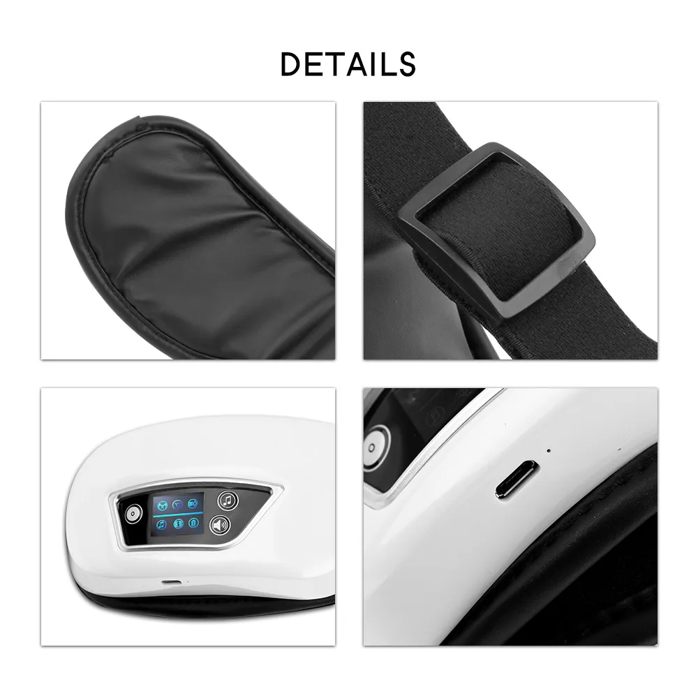 Eye Massager 6D Smart Airbag Vibration Eye Care Instrument Hot Compress Bluetooth Eye Massage Glasses Fatigue Pouch & Wrinkle