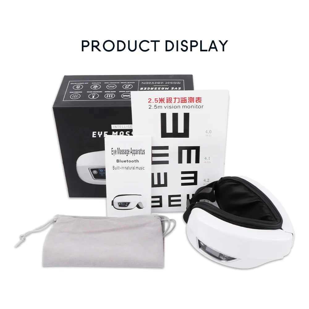 Eye Massager 6D Smart Airbag Vibration Eye Care Instrument Hot Compress Bluetooth Eye Massage Glasses Fatigue Pouch & Wrinkle