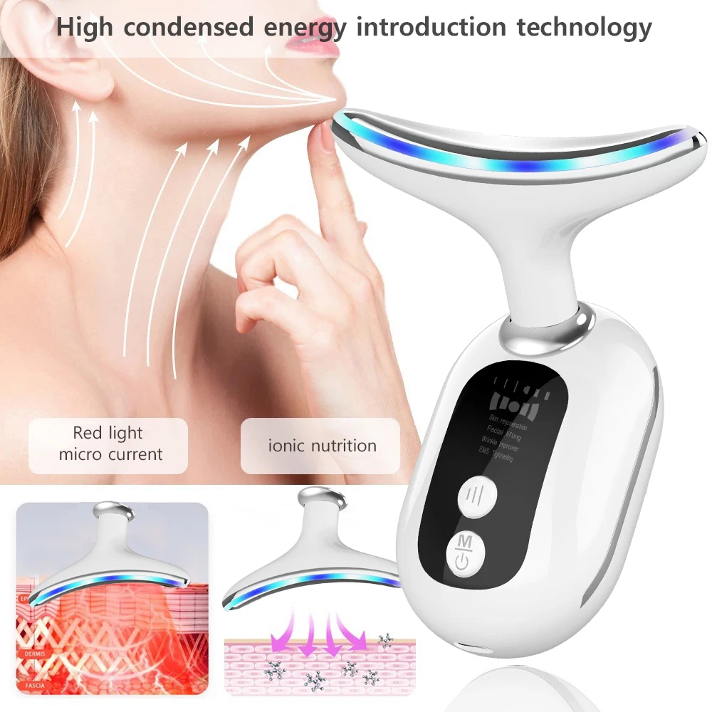 Massager for Face Lifting Facial Massagers EMS Neck Eye Massage Instrument Vibrator Microcurrents Red Light Therapy Anti Wrinkle