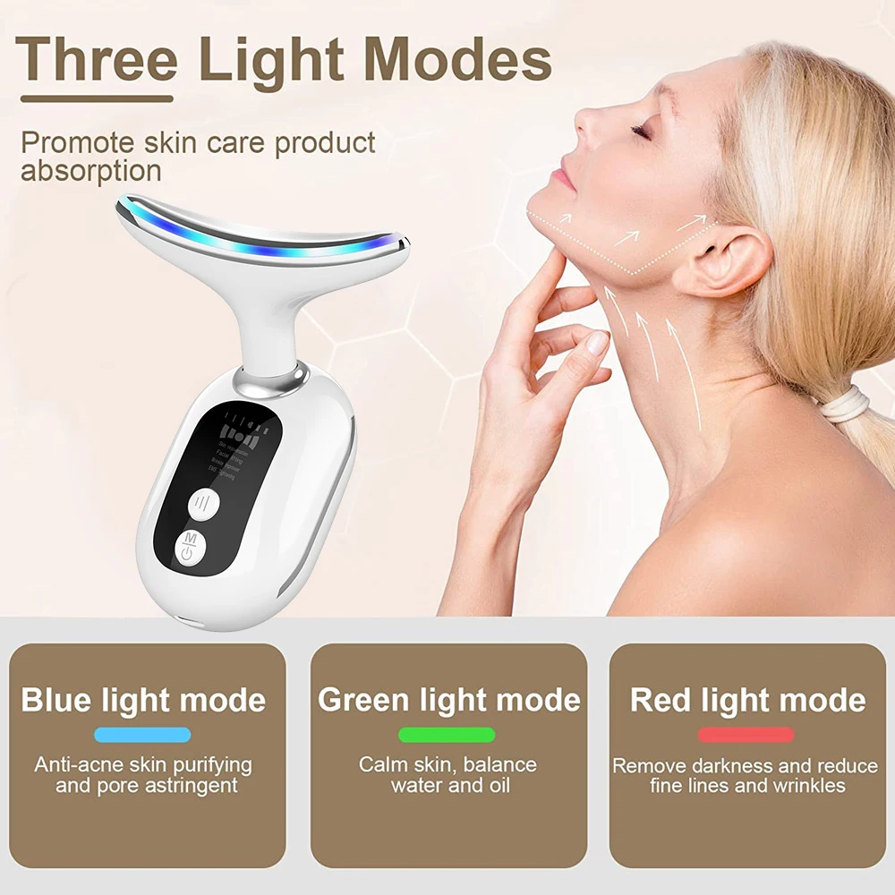 Massager for Face Lifting Facial Massagers EMS Neck Eye Massage Instrument Vibrator Microcurrents Red Light Therapy Anti Wrinkle